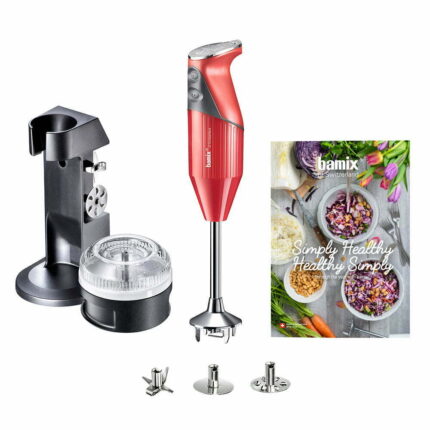 Bamix® M200 SIMPLY HEALTHY El Blender Seti- Ömür Boyu Motor Garantili 200W(20cm Daldırma Derinliği) 3 Bıçaklı Kırmızı-Krom - Görsel 2